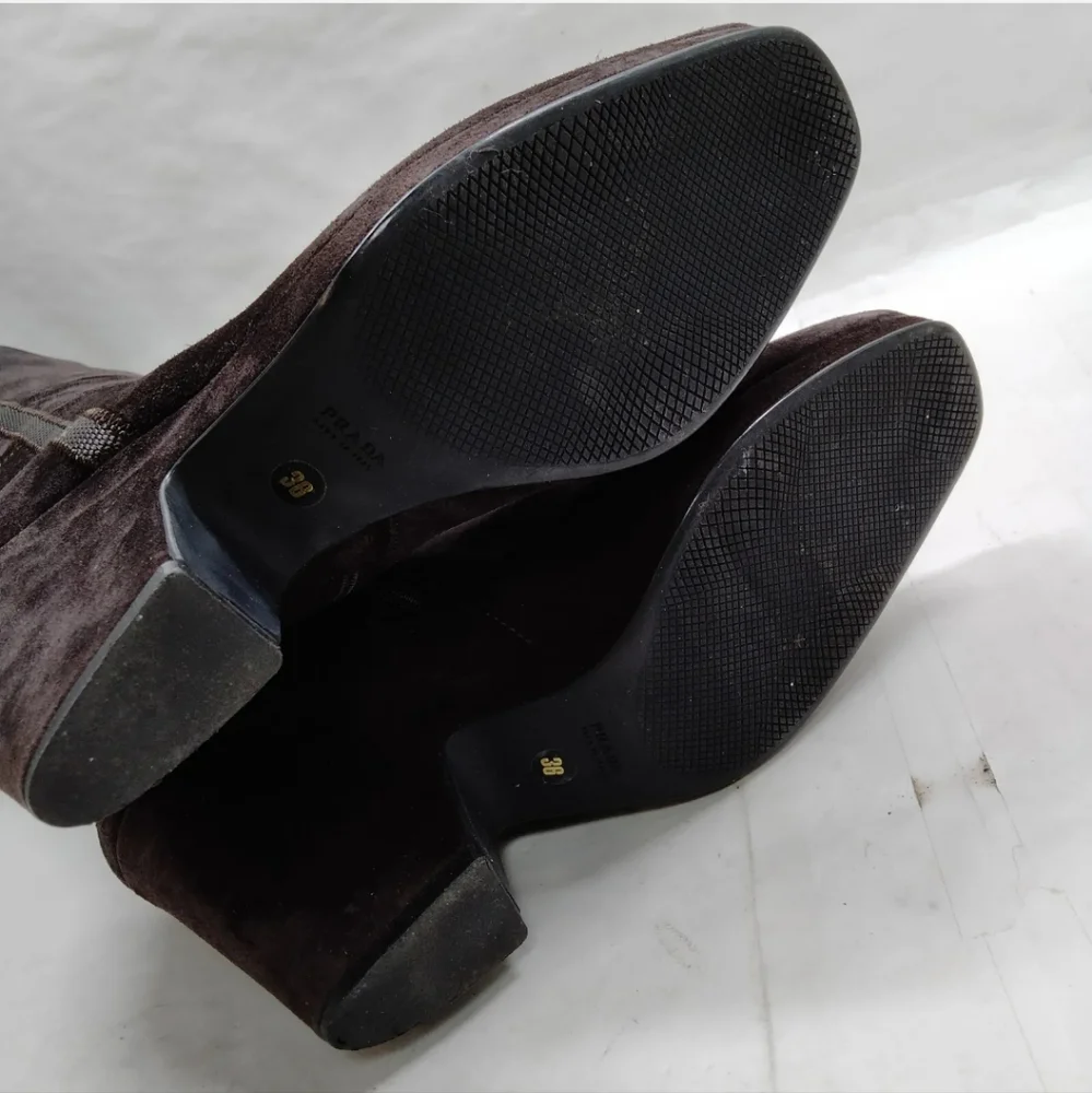 Prada Boots Women Brown Suede